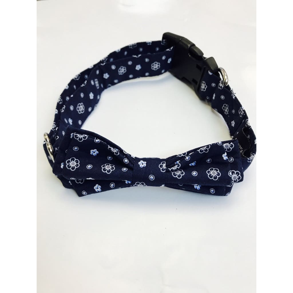 The Dapper Pet Dark Blue Bow Tie Collar - Pet Bound Co.