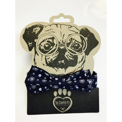 The Dapper Pet Dark Blue Bow Tie Collar - Pet Bound Co.